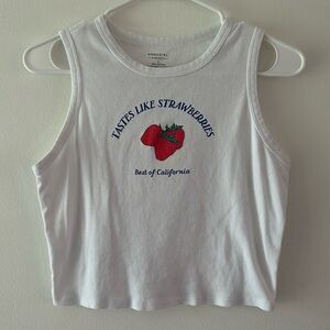 White Strawberry Cropped Halter Top